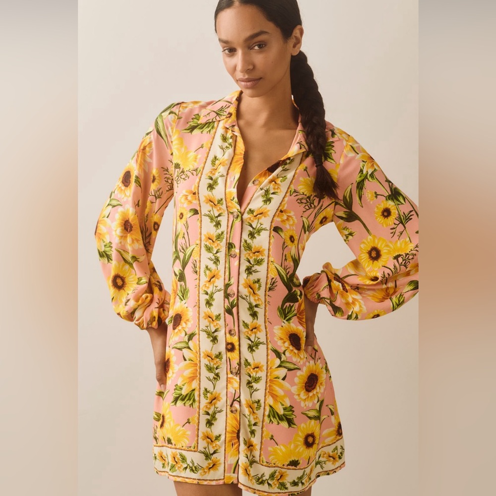 Farm Rio long sleeved floral mini